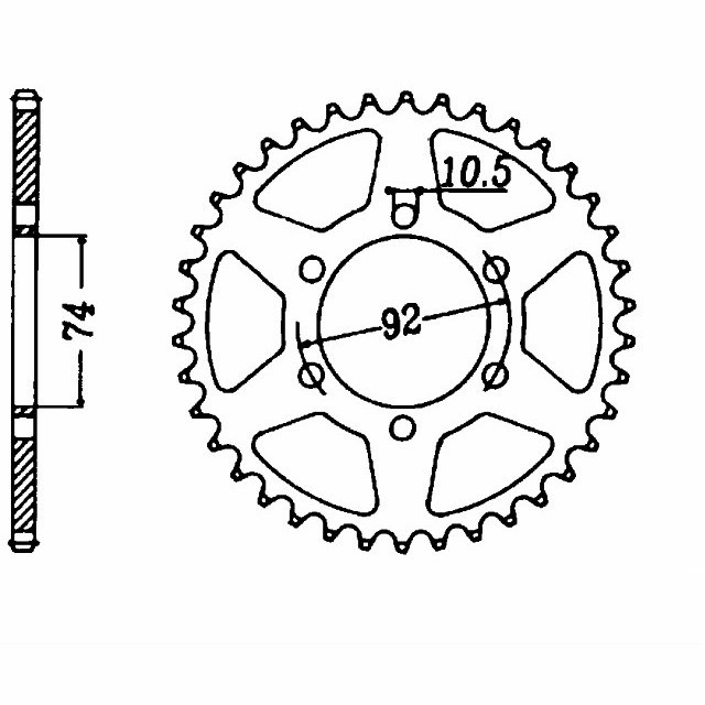 DID Kettensatz mit 530VX3 Kette, Farbe standard, für Yamaha XJ400, Typ 27A, Modelljahr 1982 und XJ550, Typ 4V8, Modelljahr 1981-1985