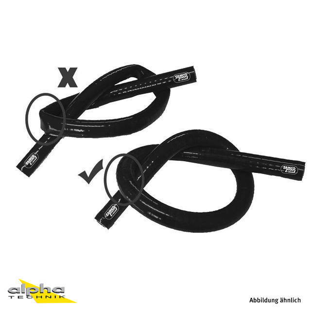 SAMCO SPORT Siliconschlauch Xtraflex schwarz Innendurchmesser 19 mm