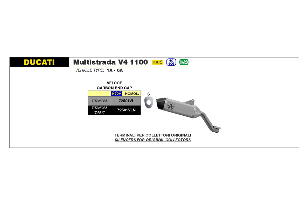 ARROW VELOCE Slip-On Titan Ducati Multistrada V4 2021-