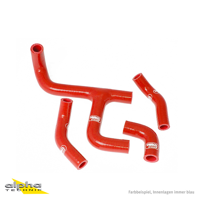 SAMCO SPORT Siliconschlauch Kit Y-Stück - Race Design rot für Husqvarna TE250 TI250 TE310 TI310 Modelljahr 2006-2009