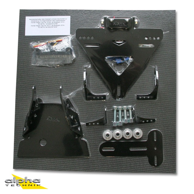 alpha Technik Kennzeichenhalter Honda NC700X,NC750X; Typ RC63,RC72; Modelljahr 2012-2014