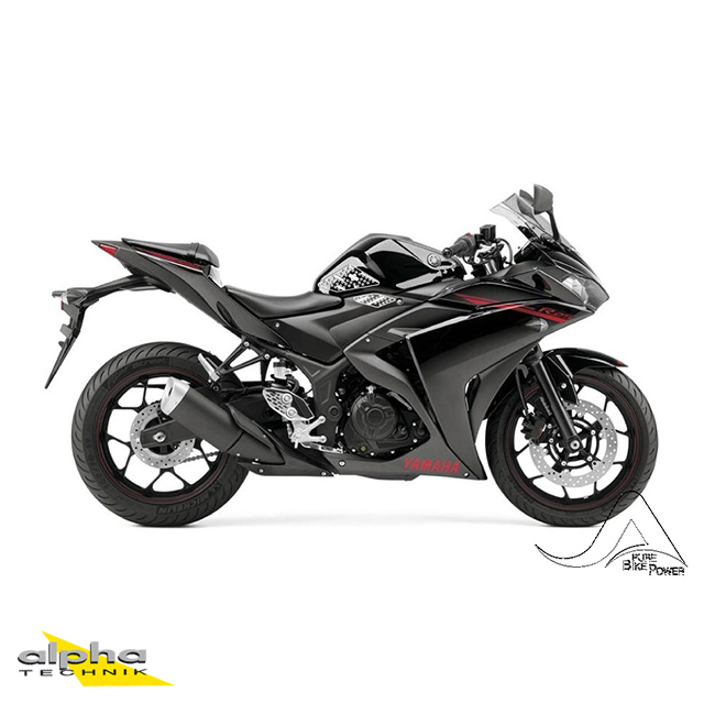 Stompgrip schwarz, Volcano, für Yamaha YZF-R3, YZF-R25, 2015-2018