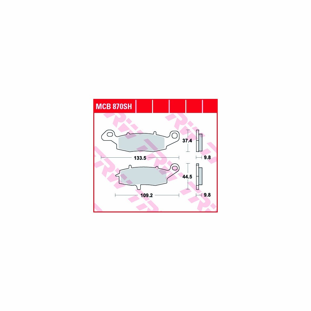 TRW Bremsbelagsatz Sinter Street MCB870SH hinten