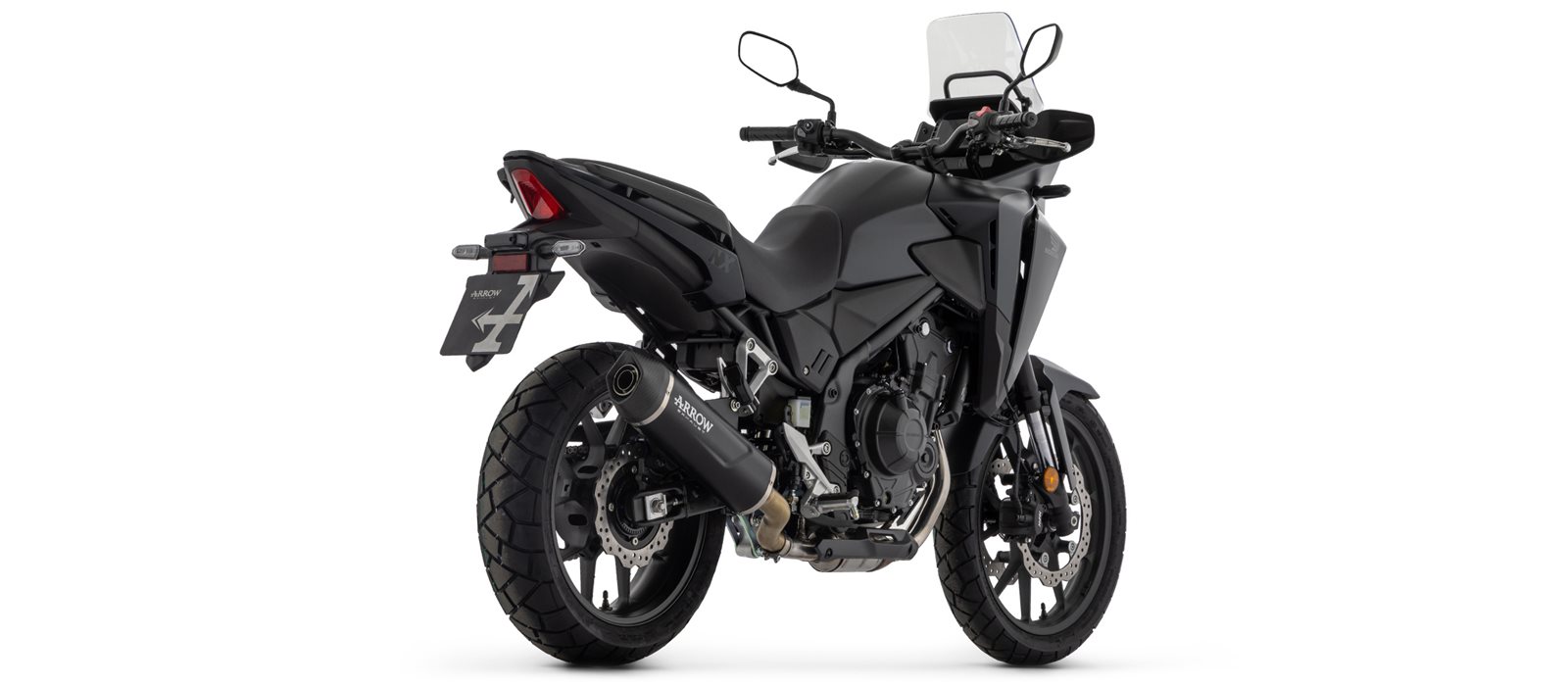 ARROW Auspuff INDY RACE EVO Aluminium schwarz für Honda NX500 / CB500 Hornet Modelljahr 2024-