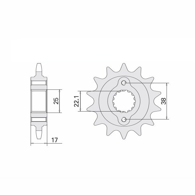 Ritzel, 14 Zähne, Teilung 520