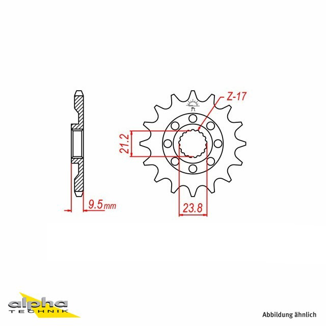 Ritzel, 13 Zähne, Teilung 520
