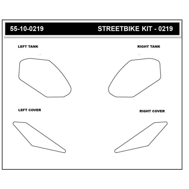 Stompgrip Tank Pad klar, Volcano, für Kawasaki Ninja 500, Z 500, 2024-2026