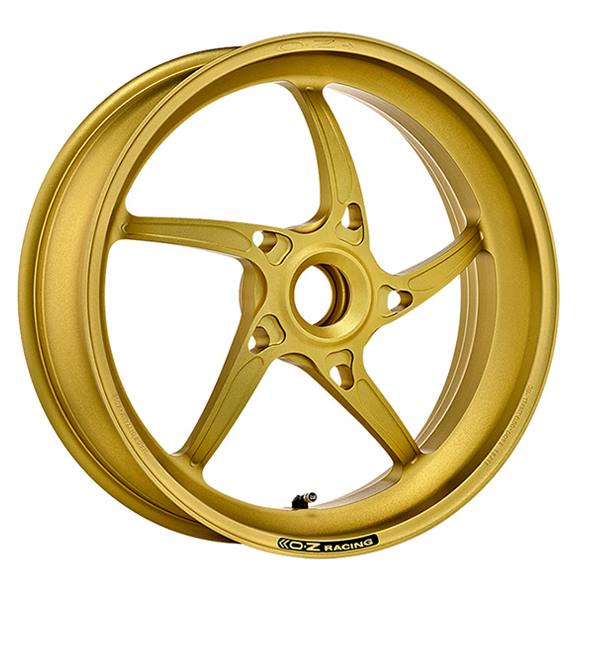 OZ Gass RS-A Aluminium goldfarben matt hinten für Ducati Panigale V4(S) (Doppelarmschwinge), 2025-2026 und Streetfighter V4(S) (Doppelarmschwinge), 2025-2026