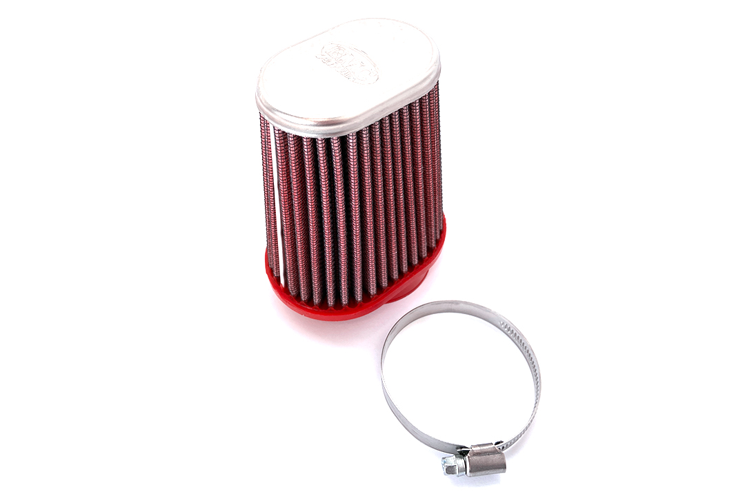 BMC Universal-Sportluftfilter Konisch, 55 mm Durchmesser, 120 mm Länge, links, Chromkappe