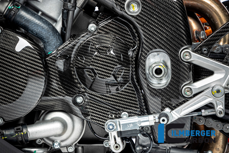 Ilmberger Carbon Ritzelabdeckung glanz für Aprilia RSV4 / Tuono V4 2021-