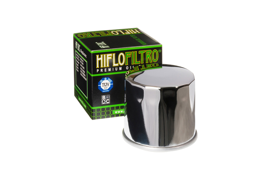 HIFLO Ölfilter HF138C verchromt für diverse Aprilia / Kawasaki / Suzuki Modelle