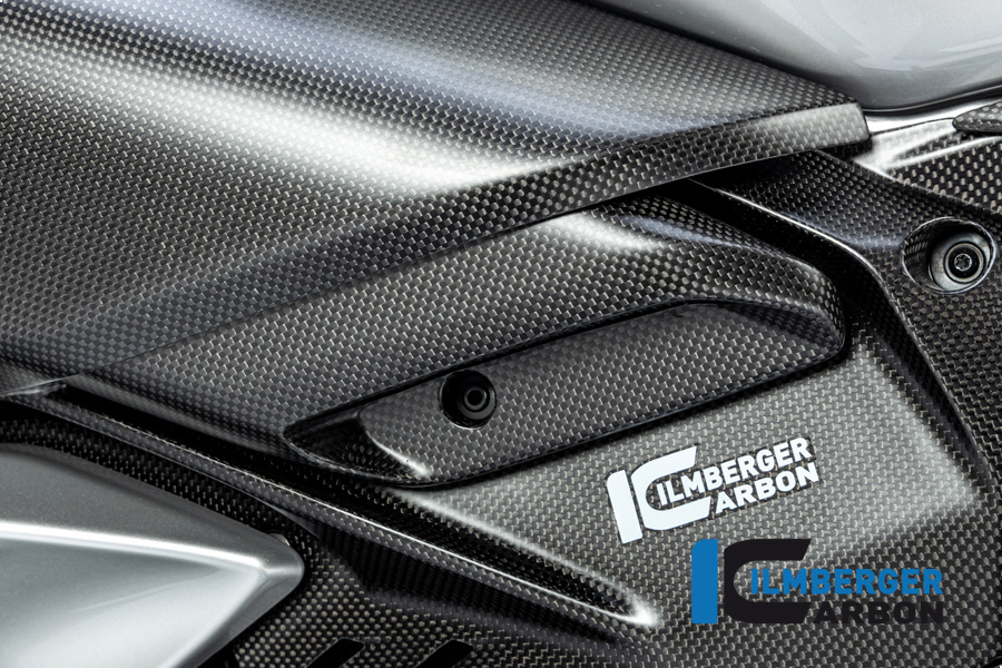 Ilmberger Carbon Auslasskanal unter Luftkanal links matt für Ducati Diavel V4 2023-, matt