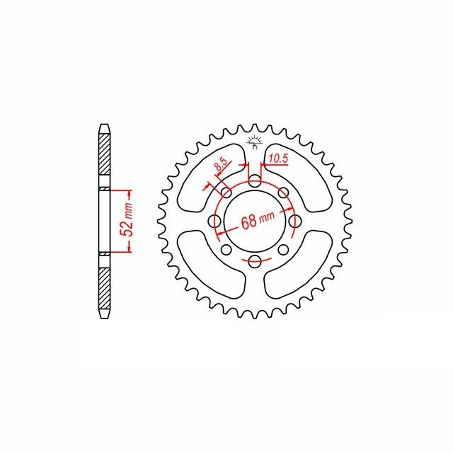 Kettenrad Stahl, 41 Zähne, Teilung 420