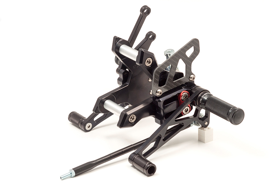 LSL 2Slide Rastenanlage für Kawasaki Z750, 2007- , Z750R, 2011-, schwarz-rot