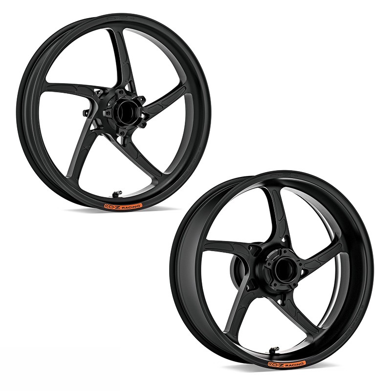 OZ Piega R Aluminium Satz in schwarz matt für Kawasaki ZX10R Ninja, ZXT00S, ZXT02E, ZXT02L, 2016-2024