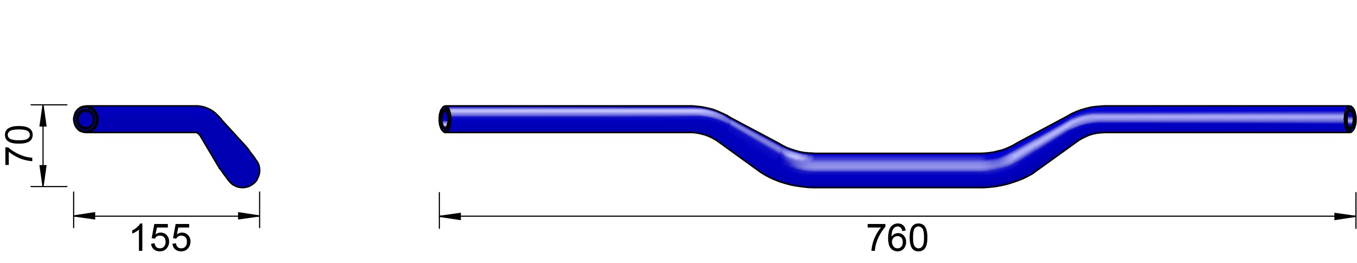 LSL X-Bar Alu-Lenker Superbike X01, 1 1/8 Zoll, schwarz perlgestrahl