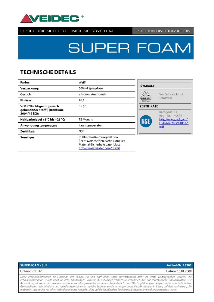 VEIDEC - Schaumreiniger "Super Foam 89"