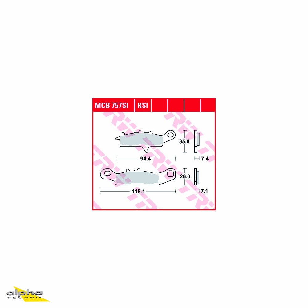 TRW Bremsbelagsatz Sinter Offroad MCB757RSI vorne