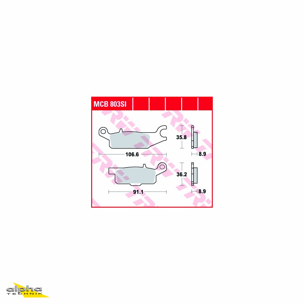 TRW Bremsbelagsatz Sinter Offroad MCB803SI hinten