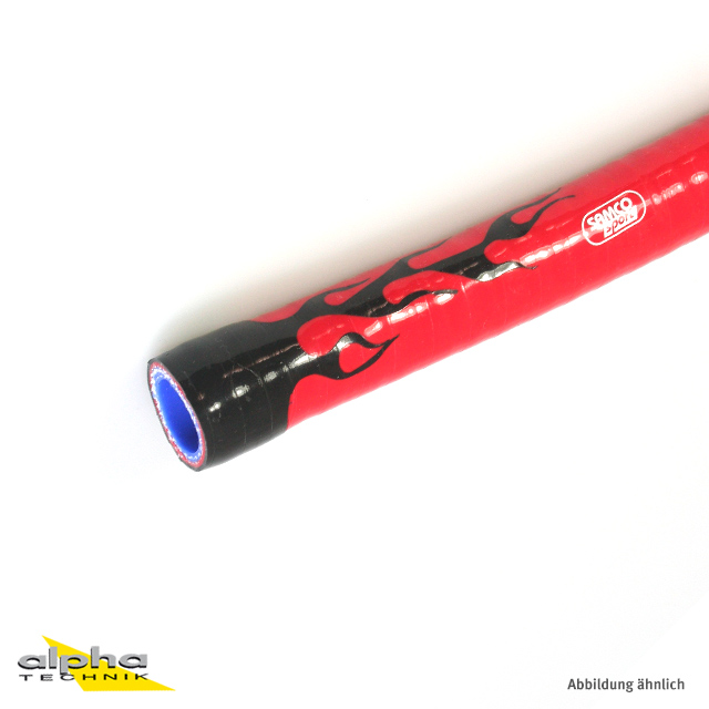 SAMCO SPORT Siliconschlauch Xtraflex, Flammen-Design 2 Farben wählbar, Innendurchmesser 19 mm
