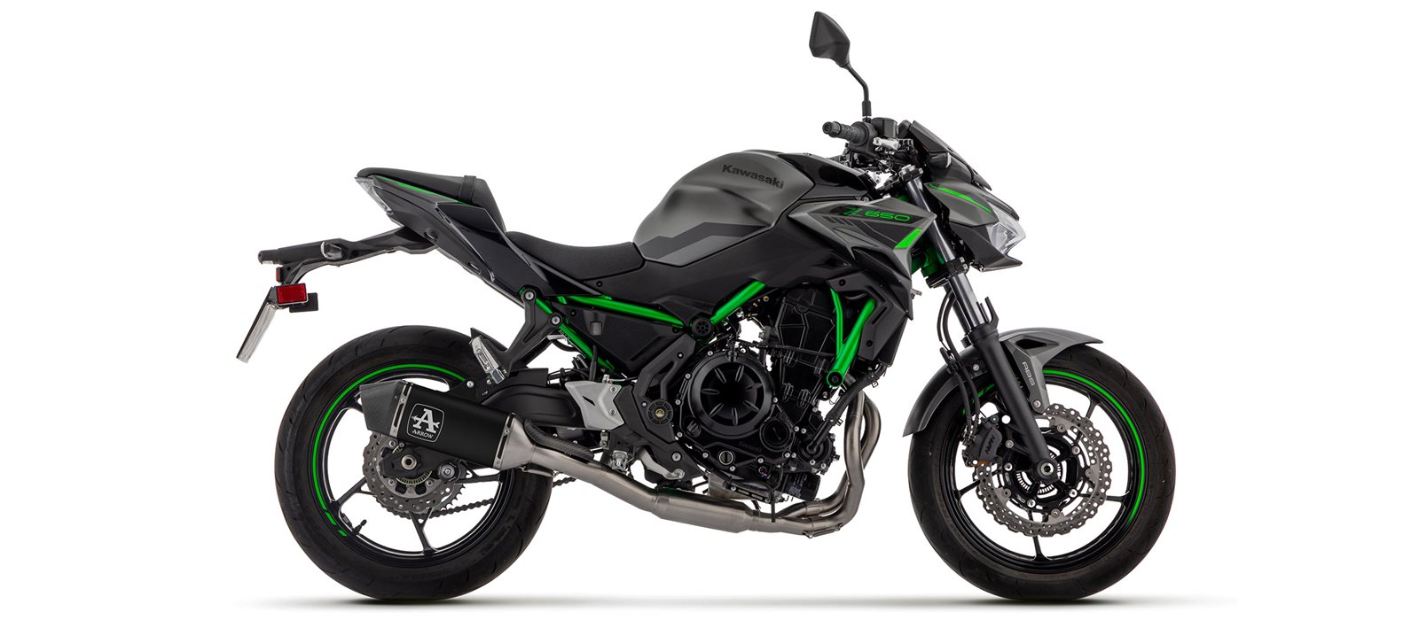 ARROW Racing-Komplettanlage mit VELOCE Endschalldämper schwarz mit Cabonendkappe für Kawasaki Ninja 650, Z650 Modelljahr 2024- ohne Straßenzulassung