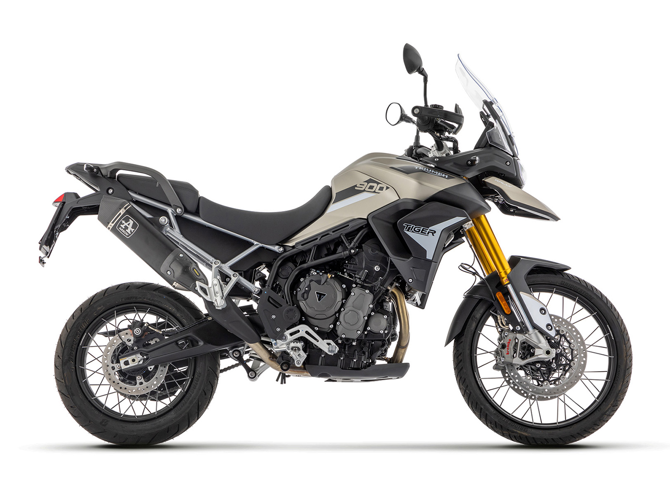 ARROW VELOCE DARK RACING Slip-On mit Hitzeschild für Triumph Tiger 900 Modelljahr 2020- 
