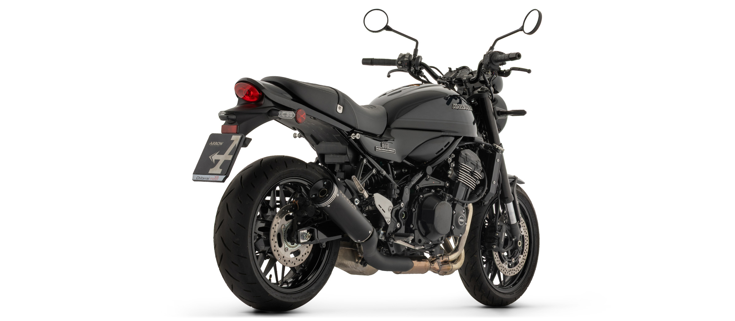 ARROW Auspuff REBEL DARK Slip-On mit schwarzer Aluminium-Endkappe für Kawasaki Z900RS, 2025-