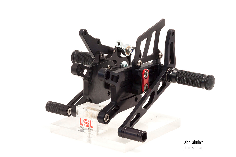 LSL 2Slide-Rastenanlage für Street Triple RS, 2017-, CUP, nur für Rennsport, schwarz-rot