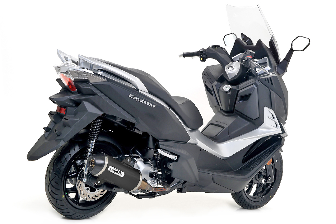 ARROW Auspuff DARK URBAN für SYM Curisym 125 2018-, Aluminium schwarz (Nur mit ARROW Krümmer)