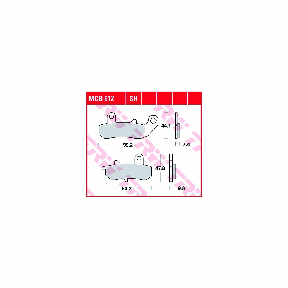 TRW Bremsbelagsatz Allround MCB612 hinten