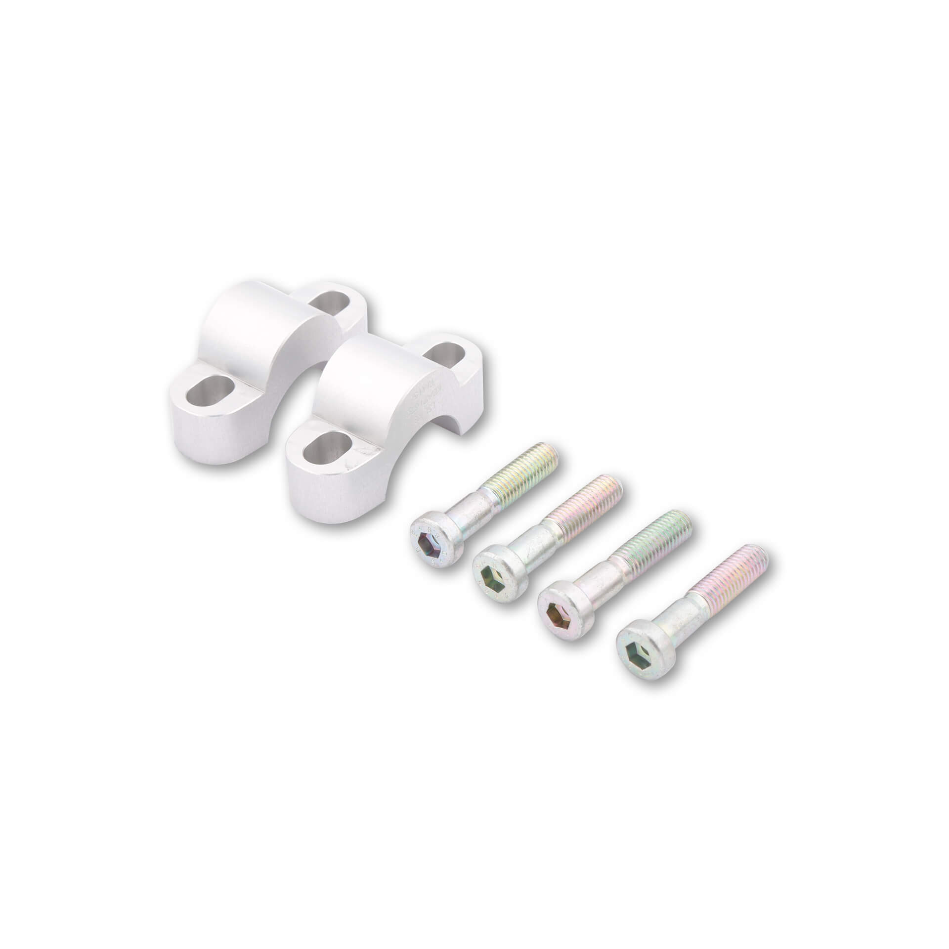 LSL Klemmbockerhöhung Set um 15 mm, mit 50 mm Schraube, für 28,6 mm Lenker, silber