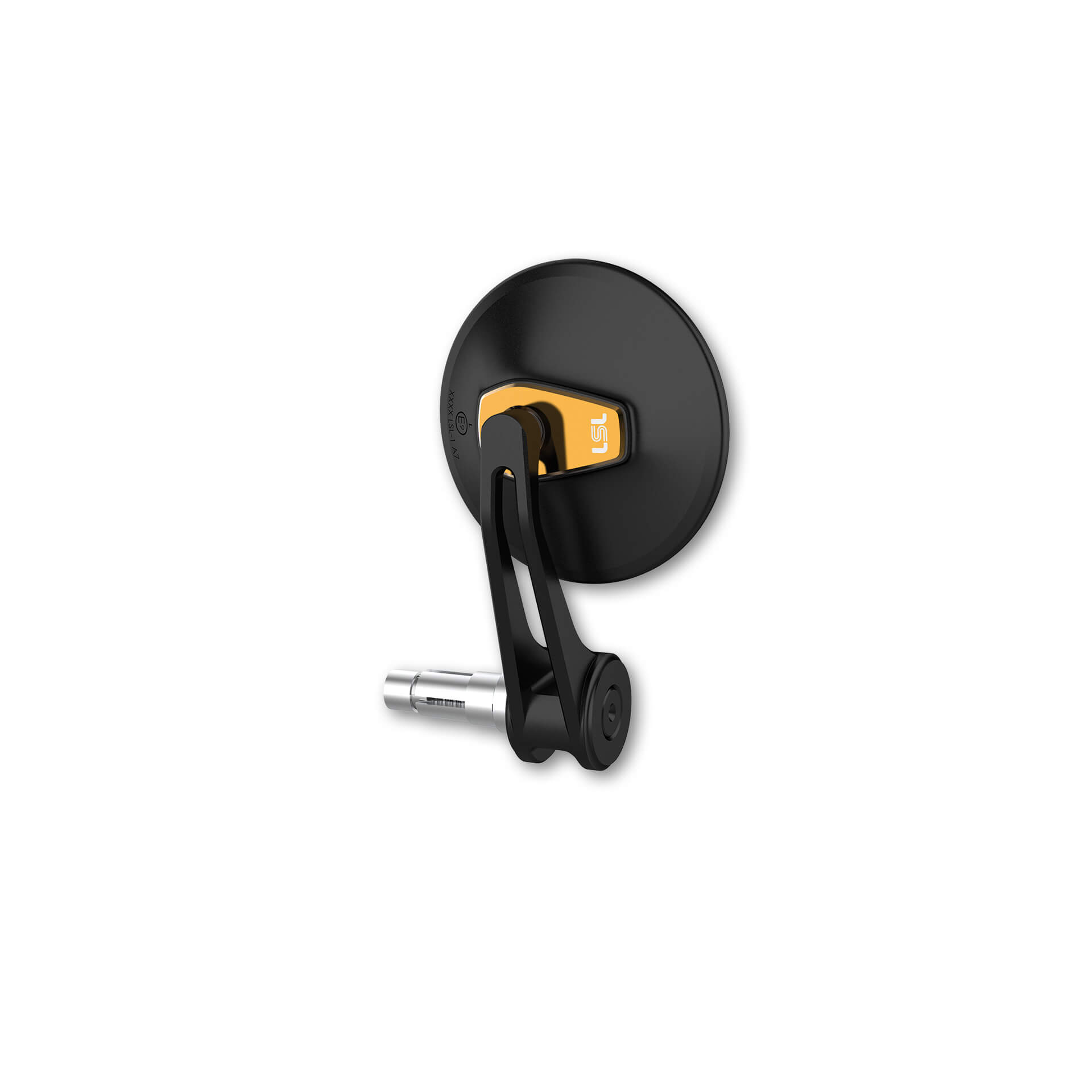 LSL Lenkerendenspiegel ERGONIA, Durchmesser 95 mm, schwarz-gold, mit Straßenzulassung, ECE, für rechts und links verwendbar,