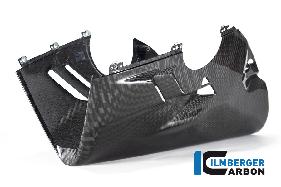 Ilmberger Carbon Verkleidungsunterteil hoher Auspuff Racing, glänzend, Ducati Panigale V4, V4S 2022-