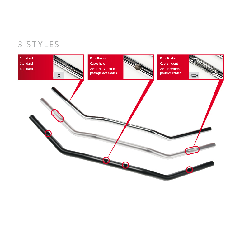 TRW Stahllenker Custom Dragbar Long MCL121SC, verchromt