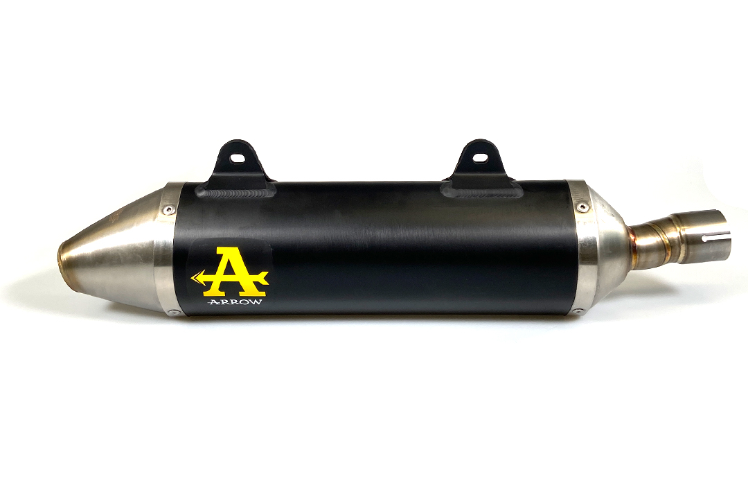 ARROW Auspuff DARK THUNDER Aluminium schwarz für Aprilia RX125 / SX125 Modelljahr 2021-2023
