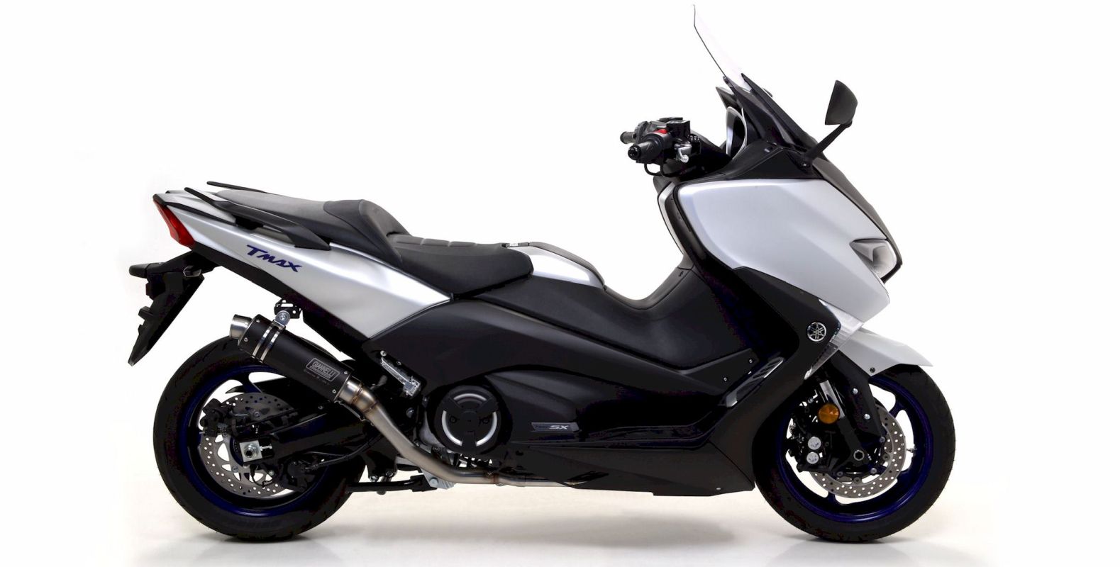GIANNELLI Komplettanlage mit X-PRO BLACK Auspuff für Yamaha T-Max 530, Modelljahr 2017-18 aus Edelstahl, mit Katalysator