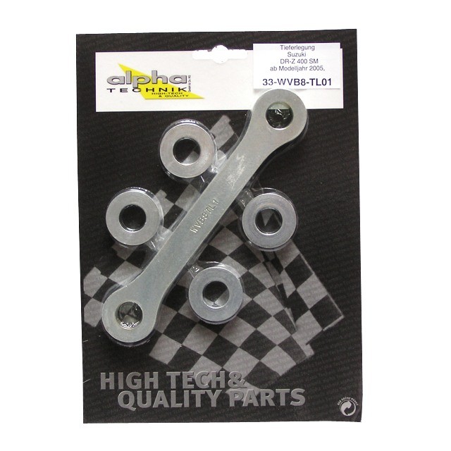 alpha Technik Tieferlegungssatz 45mm für Suzuki DRZ400SM; Typ WVB8; Modelljahr 2005-