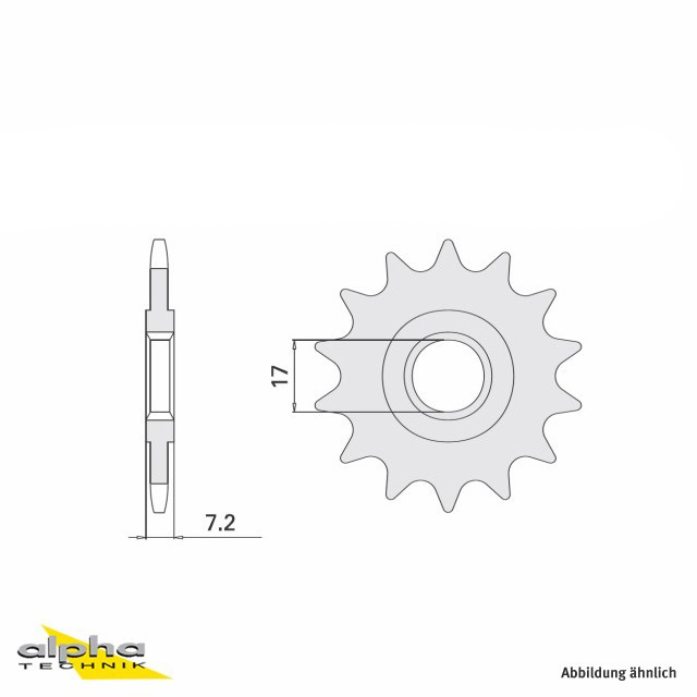 Ritzel, 12 Zähne, Teilung 420