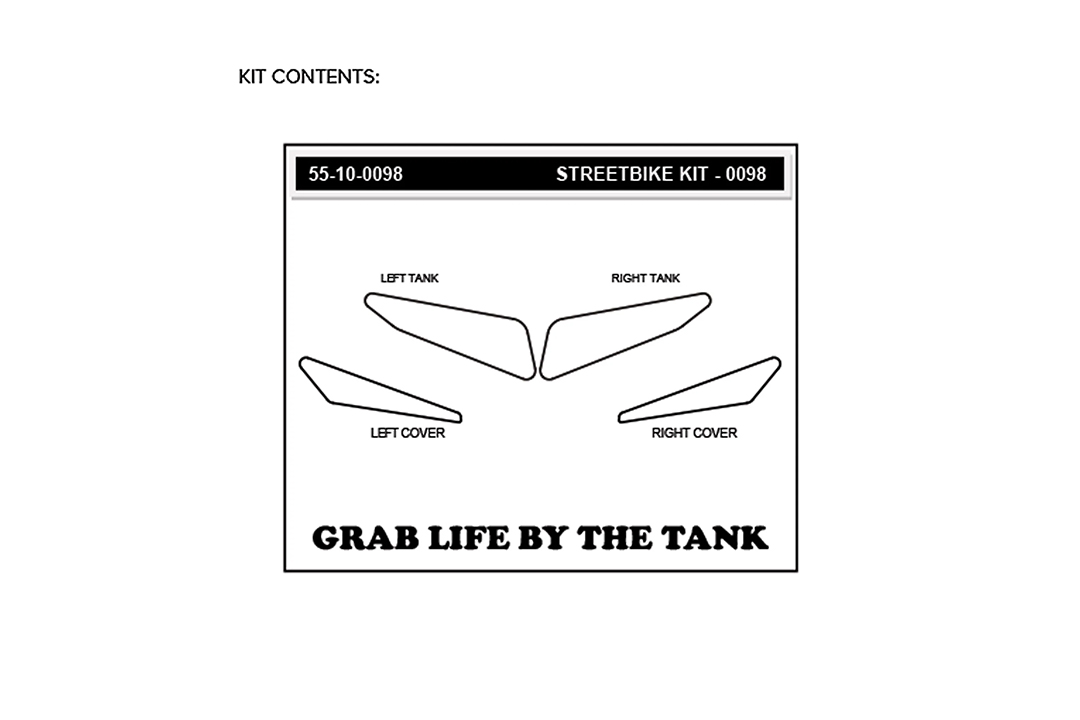 Stompgrip Tank Pad hybrid, Icon, für Yamaha MT07 (Moto Cage), 2015-2017