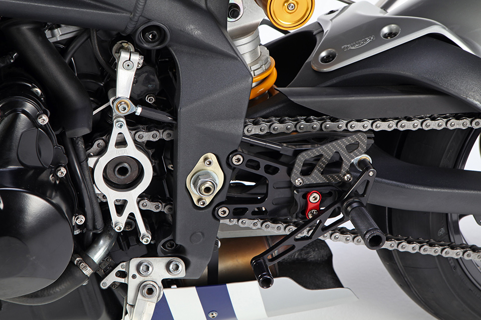 LSL 2Slide-Rastenanlage für Triumph Street Triple, 2007-2011, schwarz-rot