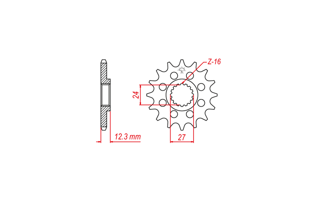 Ritzel, 16 Zähne, Teilung 525