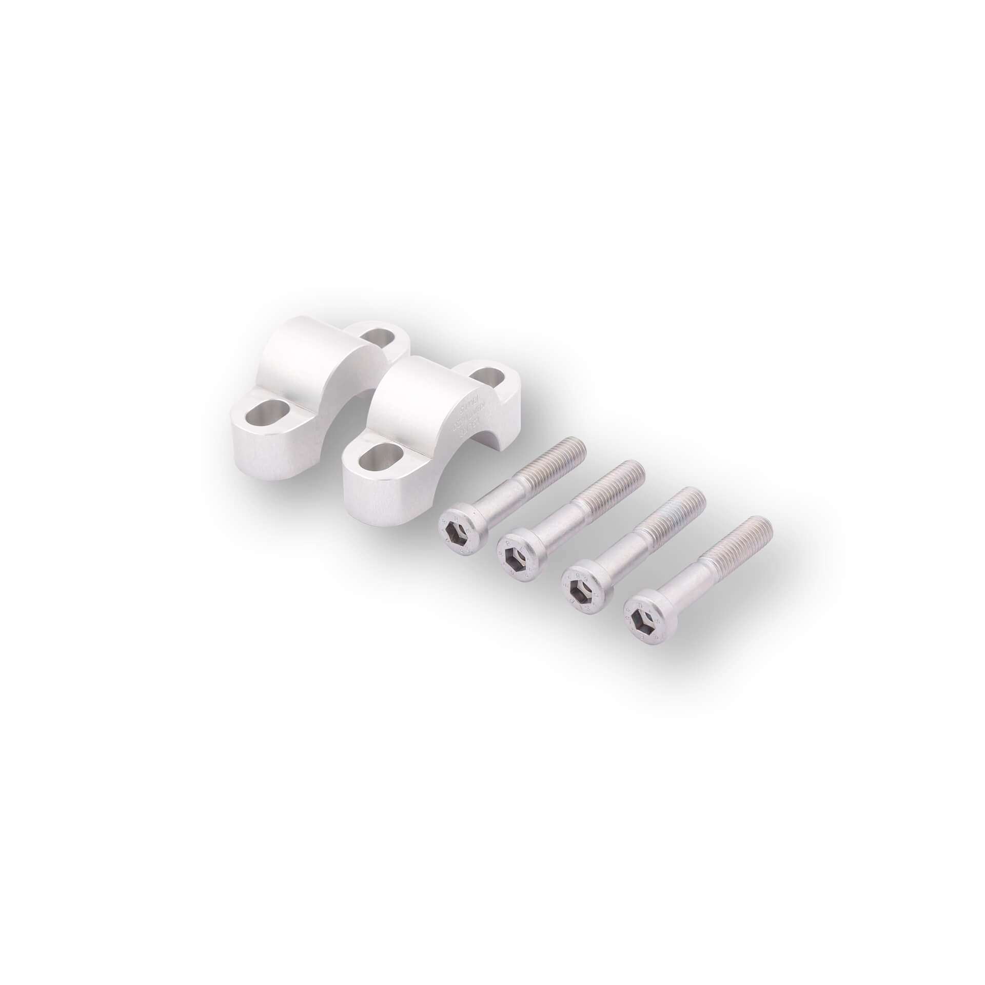 LSL Klemmbockerhöhung Set um 15 mm, mit 45 mm Schraube, für 28,6 mm Lenker, silber