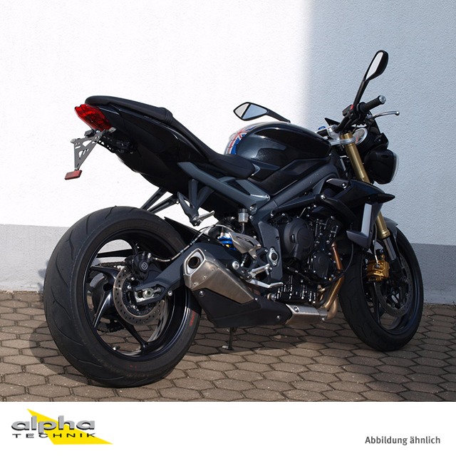alpha Technik Kennzeichenhalter Triumph Street Triple,R; Typ L67LR; Modelljahr 2013-
