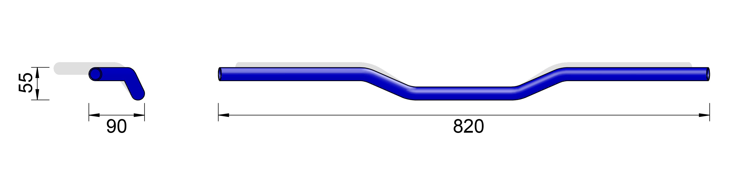 LSL Alu-Lenker Street Bar A00, 7/8 Zoll, schwarz