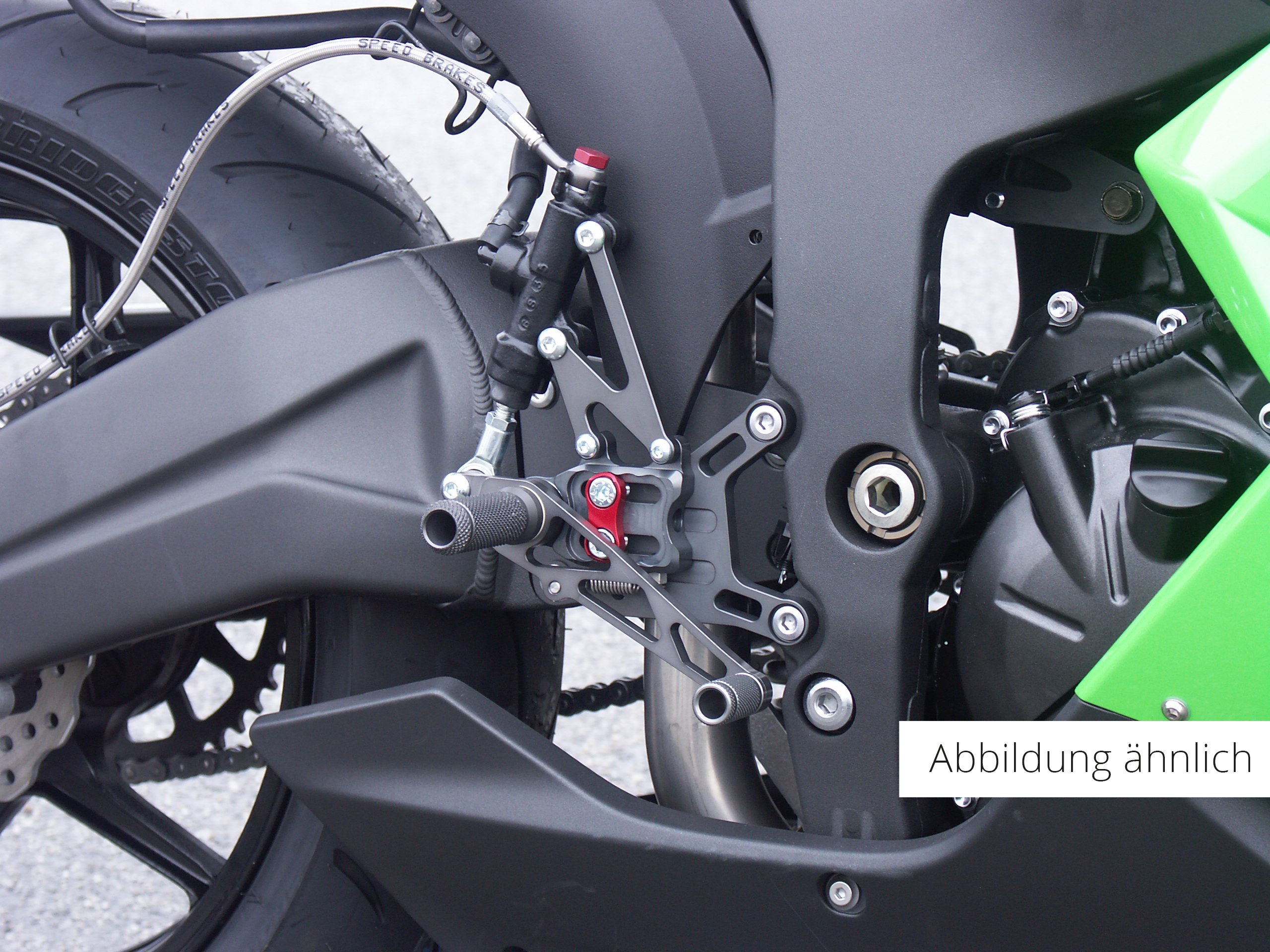 LSL 2Slide-Rastenanlage für Kawasaki ZX-6R, ZX-6RR, 2003-2004, schwarz-rot