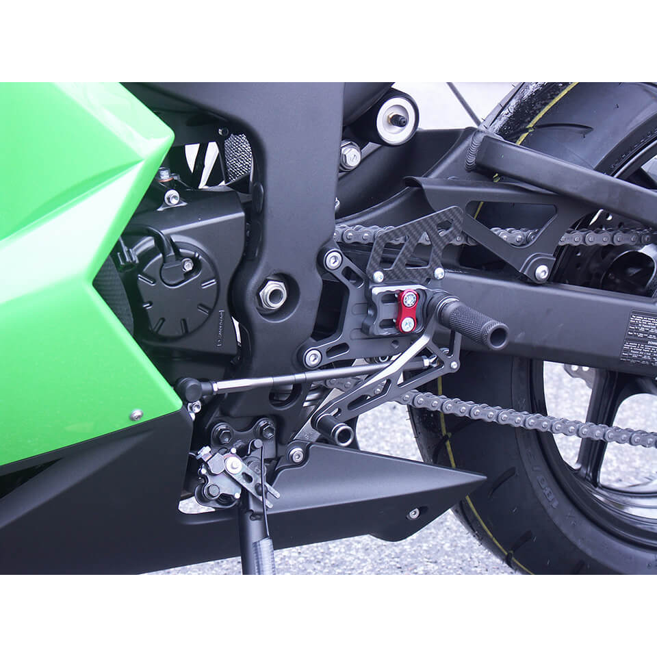LSL 2Slide Rastenanlage für Kawasaki ZX-6R, 2007-2008, schwarz-rot