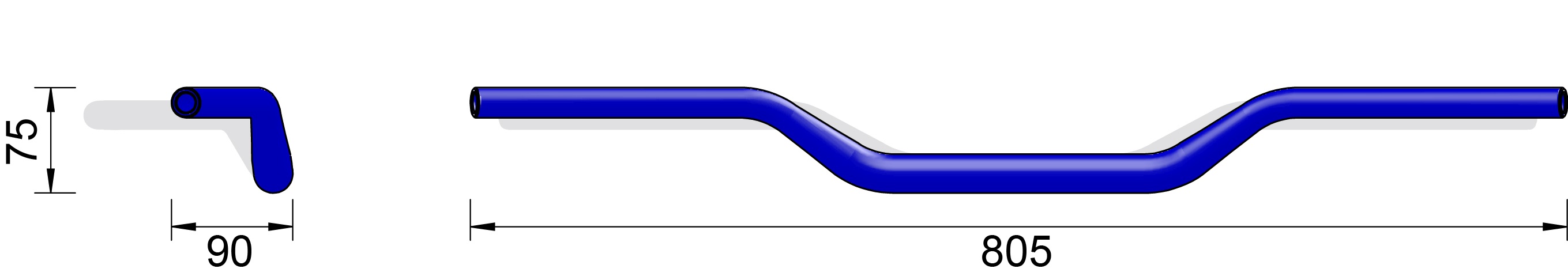 LSL X-Bar Alu-Lenker Cross Bar X00, 1 1/8 Zoll, anthrazit