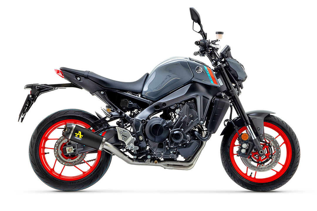 ARROW Auspuff DARK WORKS für Yamaha MT09 2021-, Edelstahl schwarz mit Carbon
