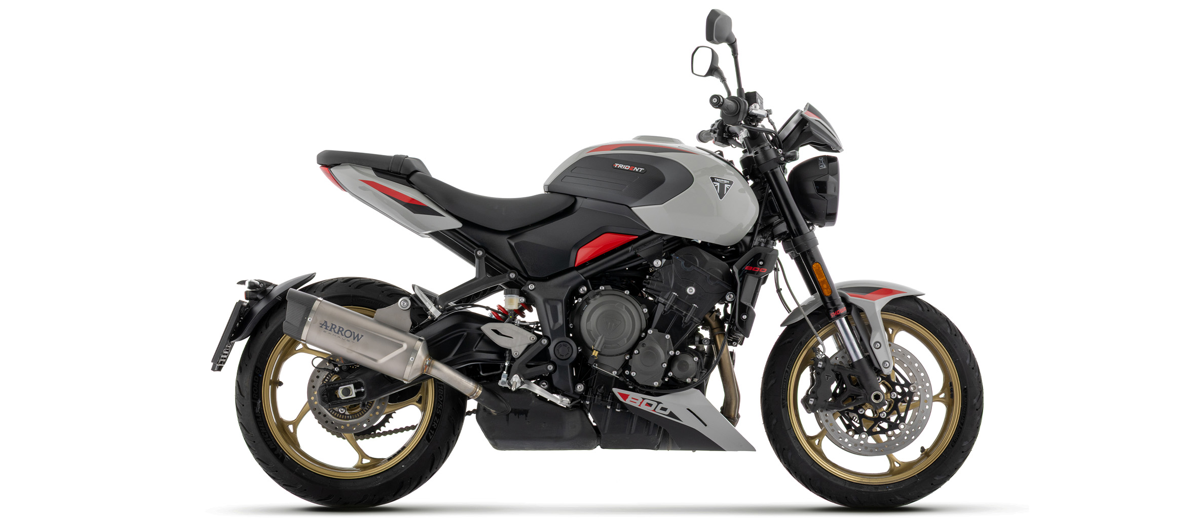 ARROW Auspuff INDY RACE EVO Titan mit Carbon-Endkappe für Triumph Trident 800, 2026-