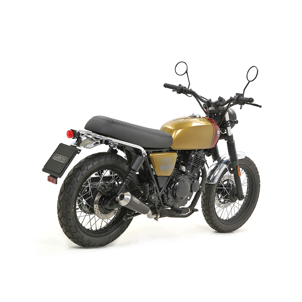 ARROW Auspuff DARK PRO-RACE  für Brixton Saxby 250 / Cromwell 250 2020-, Edelstahl schwarz